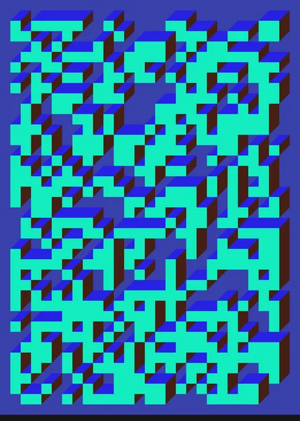 Implementação Edward Zajecs Cubo 1971 Essencialmente Conjunto Azulejos Truchet Azulejos —  Vetores de Stock