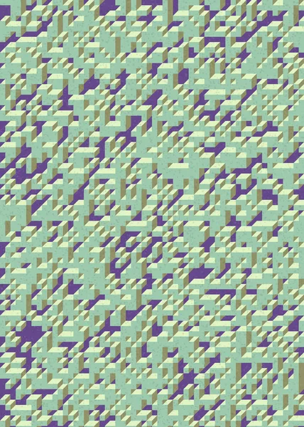 Edward Zajecs 2. Cubo 'nun 1971' deki uygulaması. Esasen 8 taştan oluşan bir Truchet fayans seti ve yerleştirme sanatı illüstrasyonu için kurallar 