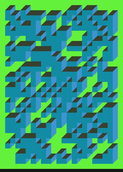 Umsetzung Von Edward Zajecs Cubo Aus Dem Jahr 1971 Wesentlichen — Stockvektor