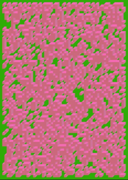 Edward Zajecs 2. Cubo 'nun 1971' deki uygulaması. Esasen 8 taştan oluşan bir Truchet fayans seti ve yerleştirme sanatı illüstrasyonu için kurallar  