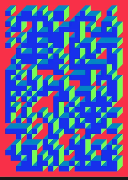Edward Zajecs 2. Cubo 'nun 1971' deki uygulaması. Esasen 8 taştan oluşan bir Truchet fayans seti ve yerleştirme sanatı illüstrasyonu için kurallar  