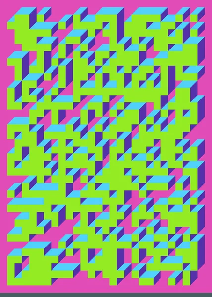 Edward Zajecs 2. Cubo 'nun 1971' deki uygulaması. Esasen 8 taştan oluşan bir Truchet fayans seti ve yerleştirme sanatı illüstrasyonu için kurallar 