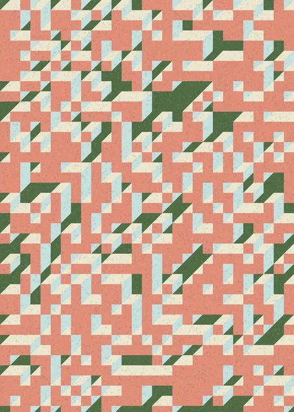 Edward Zajecs 2. Cubo 'nun 1971' deki uygulaması. Esasen 8 taştan oluşan bir Truchet fayans seti ve yerleştirme sanatı illüstrasyonu için kurallar  