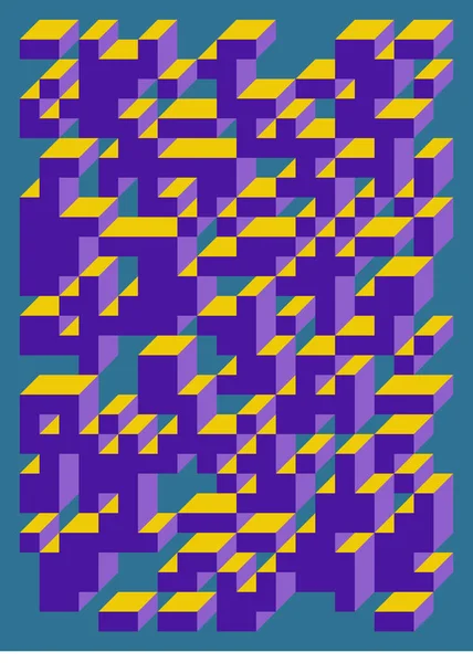 Edward Zajecs 2. Cubo 'nun 1971' deki uygulaması. Esasen 8 taştan oluşan bir Truchet fayans seti ve yerleştirme sanatı illüstrasyonu için kurallar 