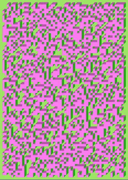 Edward Zajecs 2. Cubo 'nun 1971' deki uygulaması. Esasen 8 taştan oluşan bir Truchet fayans seti ve yerleştirme sanatı illüstrasyonu için kurallar 