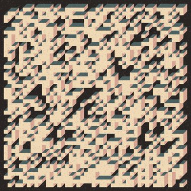 Edward Zajecs 2. Cubo 'nun 1971' deki uygulaması. Esasen 8 taştan oluşan bir Truchet fayans seti ve yerleştirme sanatı illüstrasyonu için kurallar 