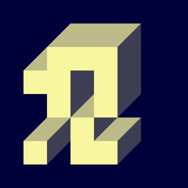 Edward Zajecs 2. Cubo 'nun 1971' deki uygulaması. Esasen 8 taştan oluşan bir Truchet fayans seti ve yerleştirme sanatı illüstrasyonu için kurallar 