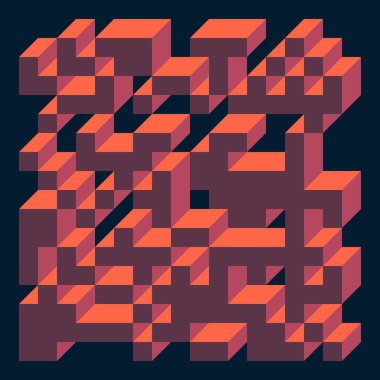 Edward Zajecs 2. Cubo 'nun 1971' deki uygulaması. Esasen 8 taştan oluşan bir Truchet fayans seti ve yerleştirme sanatı illüstrasyonu için kurallar 