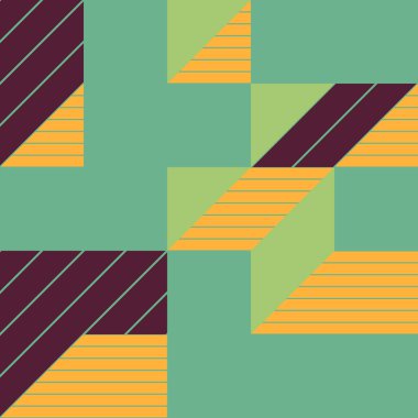 Edward Zajecs 2. Cubo 'nun 1971' deki uygulaması. Esasen 8 taştan oluşan bir Truchet fayans seti ve yerleştirme sanatı illüstrasyonu için kurallar  