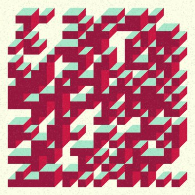 Edward Zajecs 2. Cubo 'nun 1971' deki uygulaması. Esasen 8 taştan oluşan bir Truchet fayans seti ve yerleştirme sanatı illüstrasyonu için kurallar  