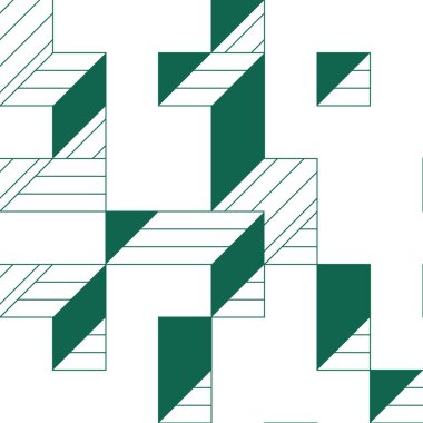 Edward Zajecs 2. Cubo 'nun 1971' deki uygulaması. Esasen 8 taştan oluşan bir Truchet fayans seti ve yerleştirme sanatı illüstrasyonu için kurallar 