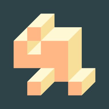 Edward Zajecs 2. Cubo 'nun 1971' deki uygulaması. Esasen 8 taştan oluşan bir Truchet fayans seti ve yerleştirme sanatı illüstrasyonu için kurallar 