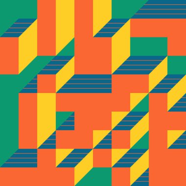 Edward Zajecs 2. Cubo 'nun 1971' deki uygulaması. Esasen 8 taştan oluşan bir Truchet fayans seti ve yerleştirme sanatı illüstrasyonu için kurallar 