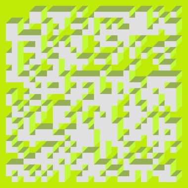 Edward Zajecs 2. Cubo 'nun 1971' deki uygulaması. Esasen 8 taştan oluşan bir Truchet fayans seti ve yerleştirme sanatı illüstrasyonu için kurallar  