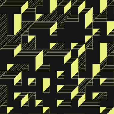 Edward Zajecs 2. Cubo 'nun 1971' deki uygulaması. Esasen 8 taştan oluşan bir Truchet fayans seti ve yerleştirme sanatı illüstrasyonu için kurallar 