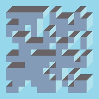 Edward Zajecs 2. Cubo 'nun 1971' deki uygulaması. Esasen 8 taştan oluşan bir Truchet fayans seti ve yerleştirme sanatı illüstrasyonu için kurallar 