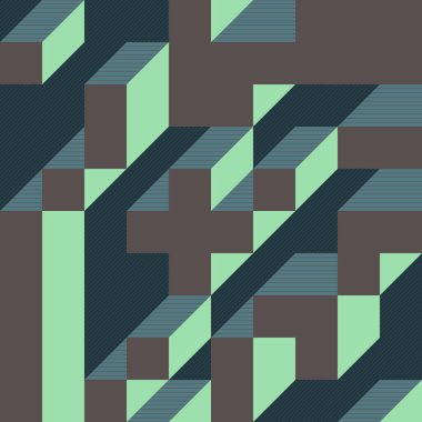 Edward Zajecs 2. Cubo 'nun 1971' deki uygulaması. Esasen 8 taştan oluşan bir Truchet fayans seti ve yerleştirme sanatı illüstrasyonu için kurallar  