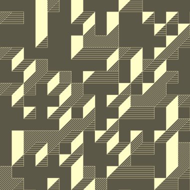 Edward Zajecs 2. Cubo 'nun 1971' deki uygulaması. Esasen 8 taştan oluşan bir Truchet fayans seti ve yerleştirme sanatı illüstrasyonu için kurallar  