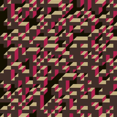 Edward Zajecs 2. Cubo 'nun 1971' deki uygulaması. Esasen 8 taştan oluşan bir Truchet fayans seti ve yerleştirme sanatı illüstrasyonu için kurallar 