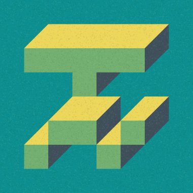 Edward Zajecs 2. Cubo 'nun 1971' deki uygulaması. Esasen 8 taştan oluşan bir Truchet fayans seti ve yerleştirme sanatı illüstrasyonu için kurallar 