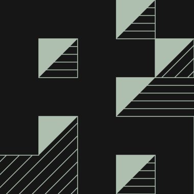 Edward Zajecs 2. Cubo 'nun 1971' deki uygulaması. Esasen 8 taştan oluşan bir Truchet fayans seti ve yerleştirme sanatı illüstrasyonu için kurallar  