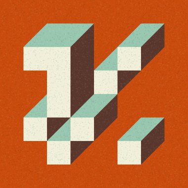 Edward Zajecs 2. Cubo 'nun 1971' deki uygulaması. Esasen 8 taştan oluşan bir Truchet fayans seti ve yerleştirme sanatı illüstrasyonu için kurallar 