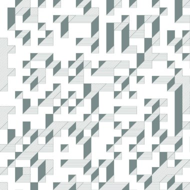 Edward Zajecs 2. Cubo 'nun 1971' deki uygulaması. Esasen 8 taştan oluşan bir Truchet fayans seti ve yerleştirme sanatı illüstrasyonu için kurallar 