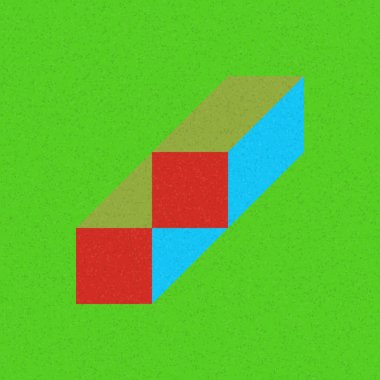 Edward Zajecs 2. Cubo 'nun 1971' deki uygulaması. Esasen 8 taştan oluşan bir Truchet fayans seti ve yerleştirme sanatı illüstrasyonu için kurallar  