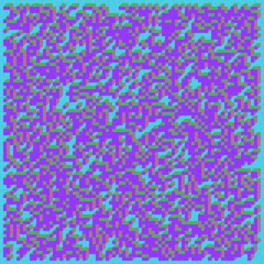 Edward Zajecs 2. Cubo 'nun 1971' deki uygulaması. Esasen 8 taştan oluşan bir Truchet fayans seti ve yerleştirme sanatı illüstrasyonu için kurallar 