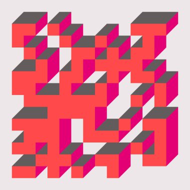 Edward Zajecs 2. Cubo 'nun 1971' deki uygulaması. Esasen 8 taştan oluşan bir Truchet fayans seti ve yerleştirme sanatı illüstrasyonu için kurallar 