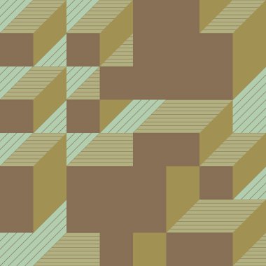 Edward Zajecs 2. Cubo 'nun 1971' deki uygulaması. Esasen 8 taştan oluşan bir Truchet fayans seti ve yerleştirme sanatı illüstrasyonu için kurallar 