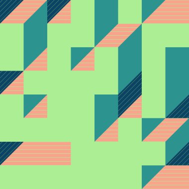 Edward Zajecs 2. Cubo 'nun 1971' deki uygulaması. Esasen 8 taştan oluşan bir Truchet fayans seti ve yerleştirme sanatı illüstrasyonu için kurallar 