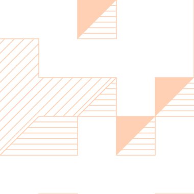 Edward Zajecs 2. Cubo 'nun 1971' deki uygulaması. Esasen 8 taştan oluşan bir Truchet fayans seti ve yerleştirme sanatı illüstrasyonu için kurallar  