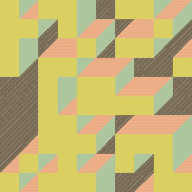 Edward Zajecs 2. Cubo 'nun 1971' deki uygulaması. Esasen 8 taştan oluşan bir Truchet fayans seti ve yerleştirme sanatı illüstrasyonu için kurallar 