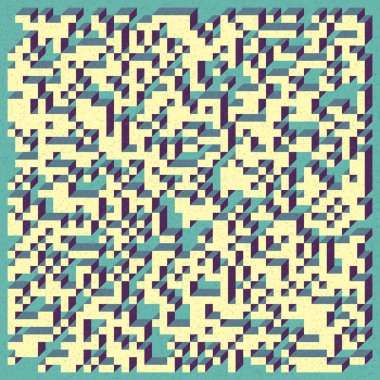 Edward Zajecs 2. Cubo 'nun 1971' deki uygulaması. Esasen 8 taştan oluşan bir Truchet fayans seti ve yerleştirme sanatı illüstrasyonu için kurallar  