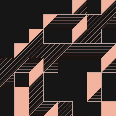 Edward Zajecs 2. Cubo 'nun 1971' deki uygulaması. Esasen 8 taştan oluşan bir Truchet fayans seti ve yerleştirme sanatı illüstrasyonu için kurallar 