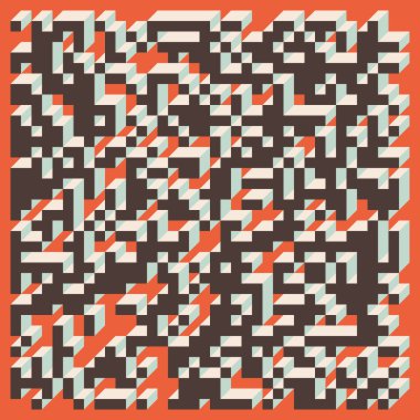 Edward Zajecs 2. Cubo 'nun 1971' deki uygulaması. Esasen 8 taştan oluşan bir Truchet fayans seti ve yerleştirme sanatı illüstrasyonu için kurallar 