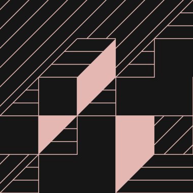 Edward Zajecs 2. Cubo 'nun 1971' deki uygulaması. Esasen 8 taştan oluşan bir Truchet fayans seti ve yerleştirme sanatı illüstrasyonu için kurallar 