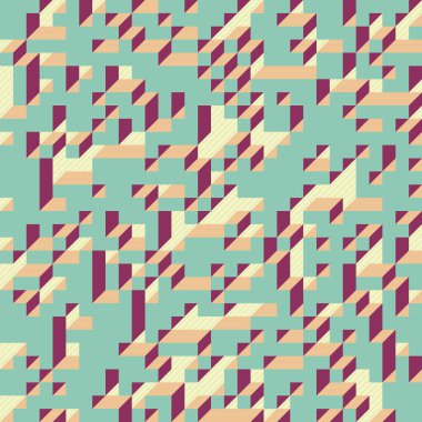 Edward Zajecs 2. Cubo 'nun 1971' deki uygulaması. Esasen 8 taştan oluşan bir Truchet fayans seti ve yerleştirme sanatı illüstrasyonu için kurallar 