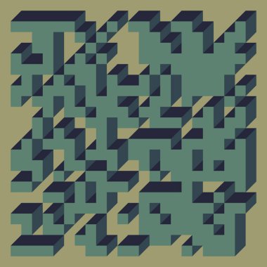 Edward Zajecs 2. Cubo 'nun 1971' deki uygulaması. Esasen 8 taştan oluşan bir Truchet fayans seti ve yerleştirme sanatı illüstrasyonu için kurallar 