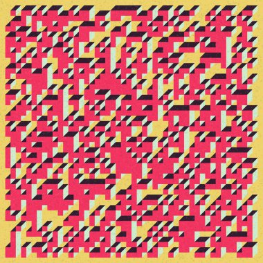 Edward Zajecs 2. Cubo 'nun 1971' deki uygulaması. Esasen 8 taştan oluşan bir Truchet fayans seti ve yerleştirme sanatı illüstrasyonu için kurallar 