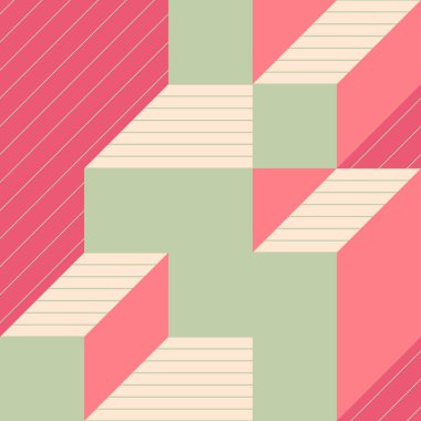 Edward Zajecs 2. Cubo 'nun 1971' deki uygulaması. Esasen 8 taştan oluşan bir Truchet fayans seti ve yerleştirme sanatı illüstrasyonu için kurallar  