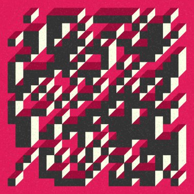 Edward Zajecs 2. Cubo 'nun 1971' deki uygulaması. Esasen 8 taştan oluşan bir Truchet fayans seti ve yerleştirme sanatı illüstrasyonu için kurallar  