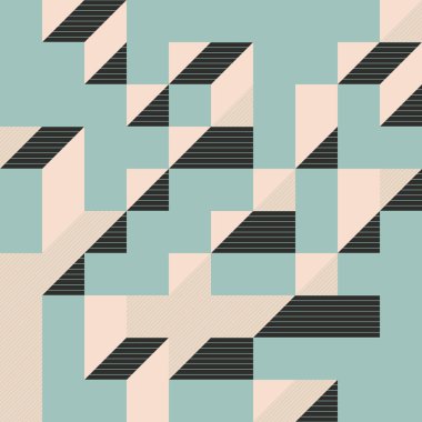 Edward Zajecs 2. Cubo 'nun 1971' deki uygulaması. Esasen 8 taştan oluşan bir Truchet fayans seti ve yerleştirme sanatı illüstrasyonu için kurallar 