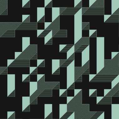 Edward Zajecs 2. Cubo 'nun 1971' deki uygulaması. Esasen 8 taştan oluşan bir Truchet fayans seti ve yerleştirme sanatı illüstrasyonu için kurallar 