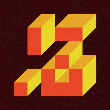 Edward Zajecs 2. Cubo 'nun 1971' deki uygulaması. Esasen 8 taştan oluşan bir Truchet fayans seti ve yerleştirme sanatı illüstrasyonu için kurallar 