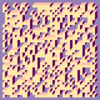 Edward Zajecs 2. Cubo 'nun 1971' deki uygulaması. Esasen 8 taştan oluşan bir Truchet fayans seti ve yerleştirme sanatı illüstrasyonu için kurallar  