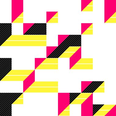 Edward Zajecs 2. Cubo 'nun 1971' deki uygulaması. Esasen 8 taştan oluşan bir Truchet fayans seti ve yerleştirme sanatı illüstrasyonu için kurallar 