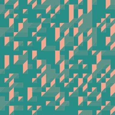 Edward Zajecs 2. Cubo 'nun 1971' deki uygulaması. Esasen 8 taştan oluşan bir Truchet fayans seti ve yerleştirme sanatı illüstrasyonu için kurallar 