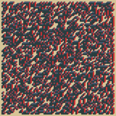 Edward Zajecs 2. Cubo 'nun 1971' deki uygulaması. Esasen 8 taştan oluşan bir Truchet fayans seti ve yerleştirme sanatı illüstrasyonu için kurallar 